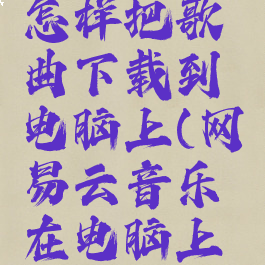 网易云音乐电脑版怎样把歌曲下载到电脑上(网易云音乐在电脑上怎么下载到mp3)