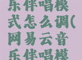 网易云音乐伴唱模式怎么调(网易云音乐伴唱模式怎么开)