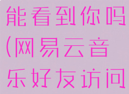 网易云音乐密友对方也能看到你吗(网易云音乐好友访问了会有记录吗)