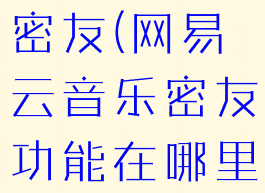 网易云音乐密友(网易云音乐密友功能在哪里)