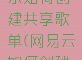 网易云音乐如何创建共享歌单(网易云如何创建共同歌单)