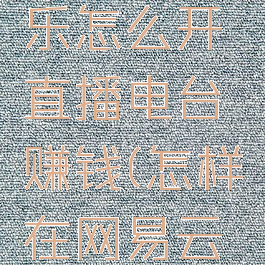 网易云音乐怎么开直播电台赚钱(怎样在网易云开电台)