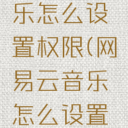 网易云音乐怎么设置权限(网易云音乐怎么设置权限管理)