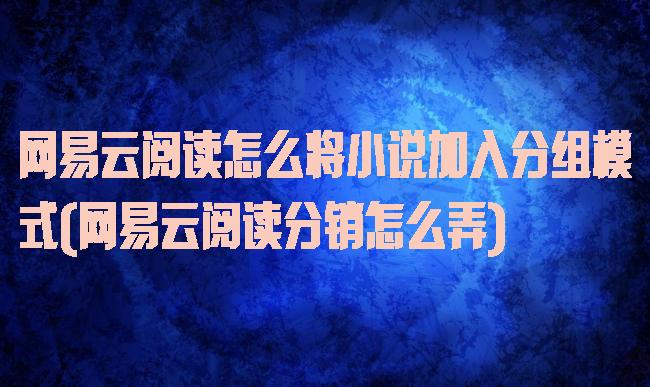 网易云阅读怎么将小说加入分组模式(网易云阅读分销怎么弄)