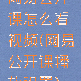 网易公开课怎么看视频(网易公开课播放设置)