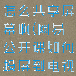 网易公开课怎么共享屏幕啊(网易公开课如何投屏到电视)
