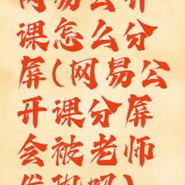 网易公开课怎么分屏(网易公开课分屏会被老师发现吗)