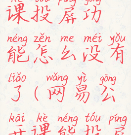 网易公开课投屏功能怎么没有了(网易公开课能投屏到电视吗)