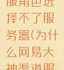 网易大神绑定渠道服角色选择不了服务器(为什么网易大神渠道服绑定不了角色)