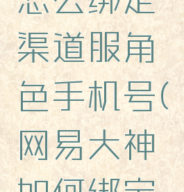网易大神怎么绑定渠道服角色手机号(网易大神如何绑定游戏角色)