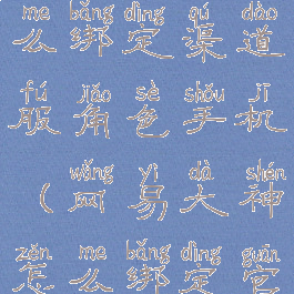 网易大神怎么绑定渠道服角色手机(网易大神怎么绑定官服)