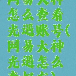 网易大神怎么查看光遇账号(网易大神光遇怎么查好友)