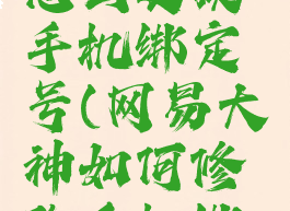 网易大神怎么更换手机绑定号(网易大神如何修改手机绑定)