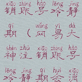 网易大神注销账号冷静期(网易大神注销账号冷静期会消失吗)