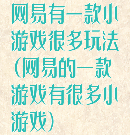 网易有一款小游戏很多玩法(网易的一款游戏有很多小游戏)