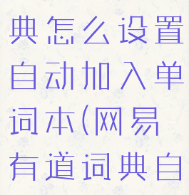 网易有道词典怎么设置自动加入单词本(网易有道词典自动发音)