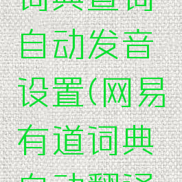 网易有道词典查词自动发音设置(网易有道词典自动翻译选中句子)