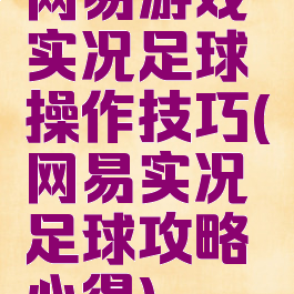 网易游戏实况足球操作技巧(网易实况足球攻略心得)
