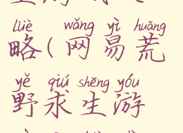 网易荒野求生游戏攻略(网易荒野求生游戏攻略视频)