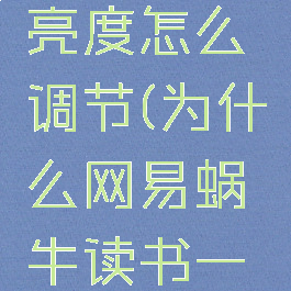 网易蜗牛读书屏幕亮度怎么调节(为什么网易蜗牛读书一开始读就颜色很暗)