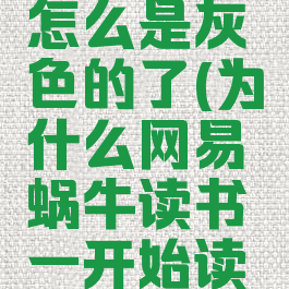 网易蜗牛读书页面怎么是灰色的了(为什么网易蜗牛读书一开始读就颜色很暗)