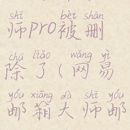 网易邮箱大师pro被删除了(网易邮箱大师邮件消失)