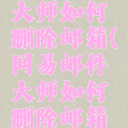 网易邮件大师如何删除邮箱(网易邮件大师如何删除邮箱记录)