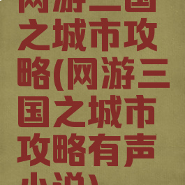 网游三国之城市攻略(网游三国之城市攻略有声小说)