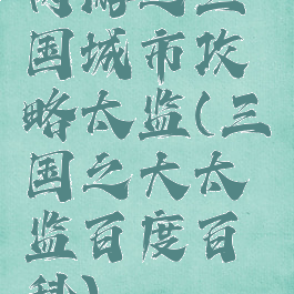 网游之三国城市攻略太监(三国之大太监百度百科)