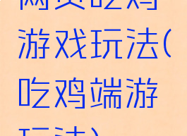 网页吃鸡游戏玩法(吃鸡端游玩法)