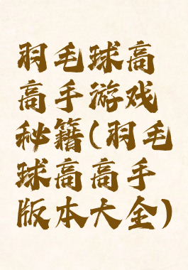 羽毛球高高手游戏秘籍(羽毛球高高手版本大全)