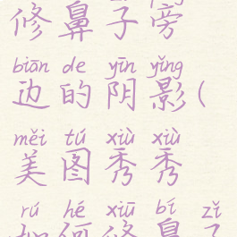 美图秀秀修鼻子旁边的阴影(美图秀秀如何修鼻子)