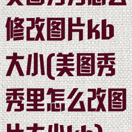 美图秀秀怎么修改图片kb大小(美图秀秀里怎么改图片大小kb)