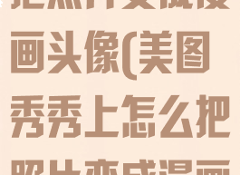 美图秀秀怎么把照片变成漫画头像(美图秀秀上怎么把照片变成漫画)