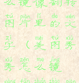 美图秀秀怎么镜像翻转图片里的文字(美图秀秀怎么镜像翻转照片)