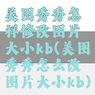 美图秀秀怎样修改图片大小kb(美图秀秀怎么改图片大小kb)