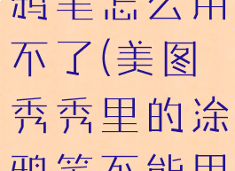 美图秀秀涂鸦笔怎么用不了(美图秀秀里的涂鸦笔不能用)