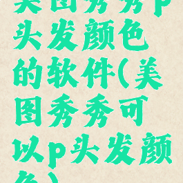 美图秀秀p头发颜色的软件(美图秀秀可以p头发颜色)