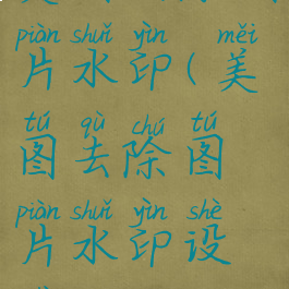 美图去除图片水印(美图去除图片水印设置)