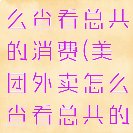 美团外卖怎么查看总共的消费(美团外卖怎么查看总共的消费记录)