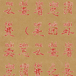 美团外卖怎么查看总消费(美团外卖怎么查看总消费记录)