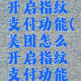 美团怎么开启指纹支付功能(美团怎么开启指纹支付功能呢)