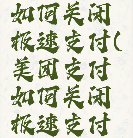 美团支付如何关闭极速支付(美团支付如何关闭极速支付服务)