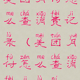 美团月付怎么查消费记录(美团月付怎么查消费记录呢)