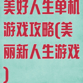 美好人生单机游戏攻略(美丽新人生游戏)
