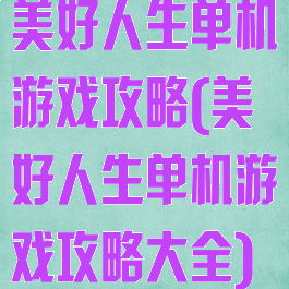 美好人生单机游戏攻略(美好人生单机游戏攻略大全)