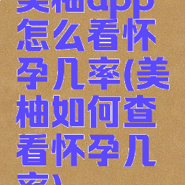 美柚app怎么看怀孕几率(美柚如何查看怀孕几率)