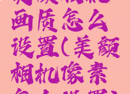 美颜相机画质怎么设置(美颜相机像素怎么设置)