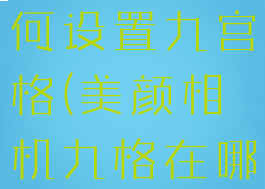 美颜相机如何设置九宫格(美颜相机九格在哪设置)