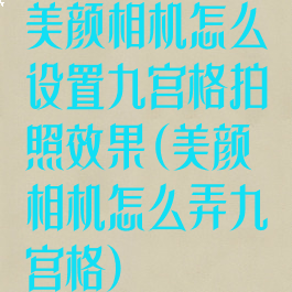 美颜相机怎么设置九宫格拍照效果(美颜相机怎么弄九宫格)